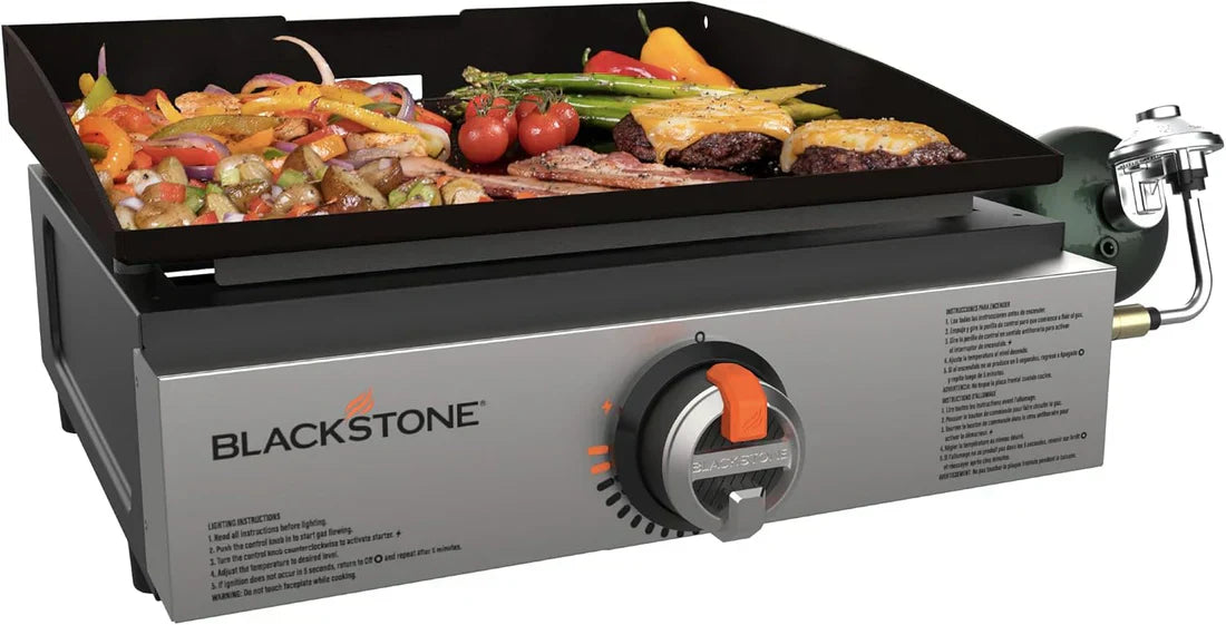 17" Commercial Flat Top Grill | 60,000 BTU Cast Iron Griddle for Heavy-Duty Cooking