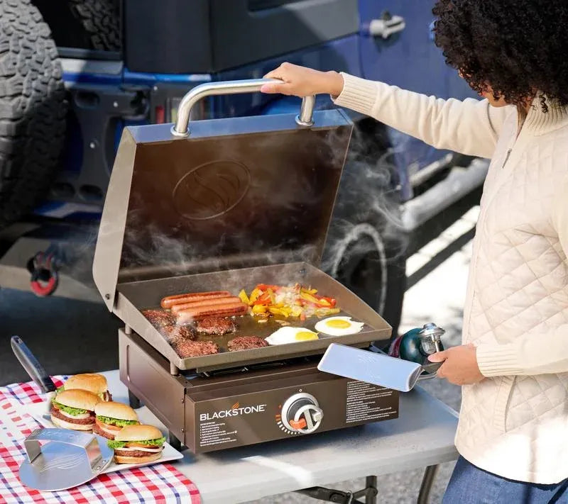 17" Commercial Flat Top Grill | 60,000 BTU Cast Iron Griddle for Heavy-Duty Cooking